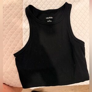 wild fable Black Ribbed Cropped Tank